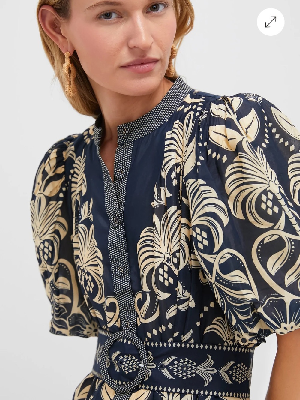 Farm Rio Navy Ainika Tropical Splendor Mini Dress - Picture 6 of 11